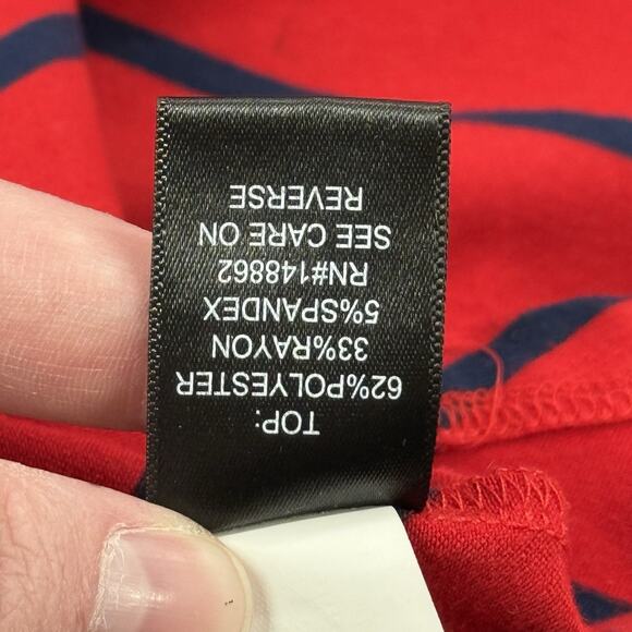 Torrid Womens Red & Blue Striped Wrap Knit Jersey Short Sleeve Plus Size 3XL - Picture 8 of 13